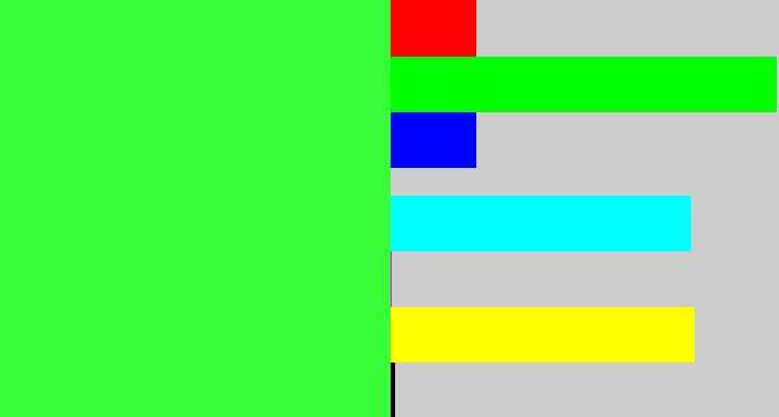 Hex color #39fc38 - hot green