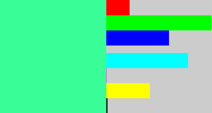Hex color #39fd96 - sea green