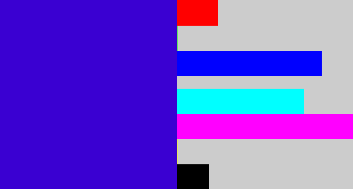 Hex color #3a00d2 - violet blue