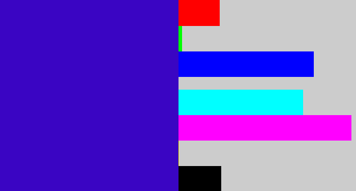 Hex color #3a05c3 - violet blue