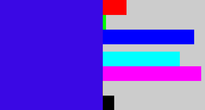 Hex color #3a08e4 - blue/purple