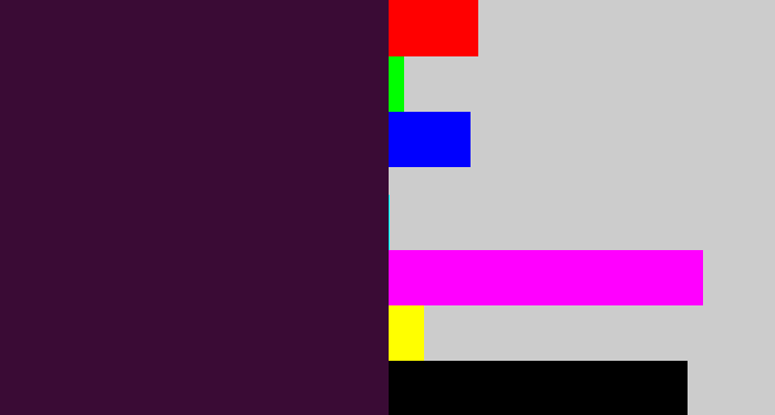 Hex color #3a0b35 - eggplant