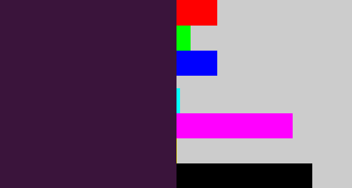 Hex color #3a143b - eggplant
