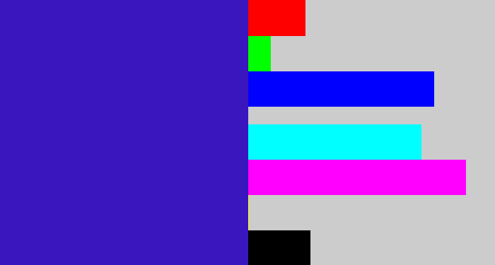 Hex color #3a16bf - indigo blue