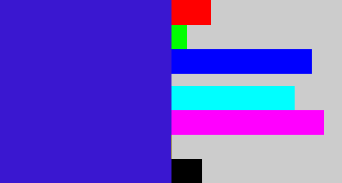 Hex color #3a17d0 - violet blue