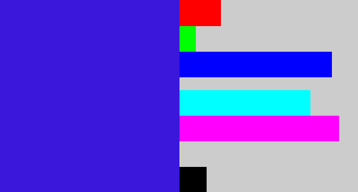 Hex color #3a17da - violet blue
