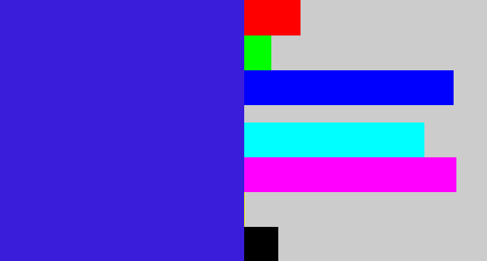 Hex color #3a1cdb - violet blue