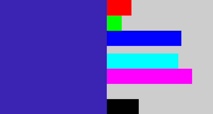 Hex color #3a23b2 - indigo blue