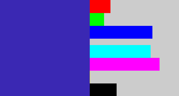 Hex color #3a28b3 - indigo blue