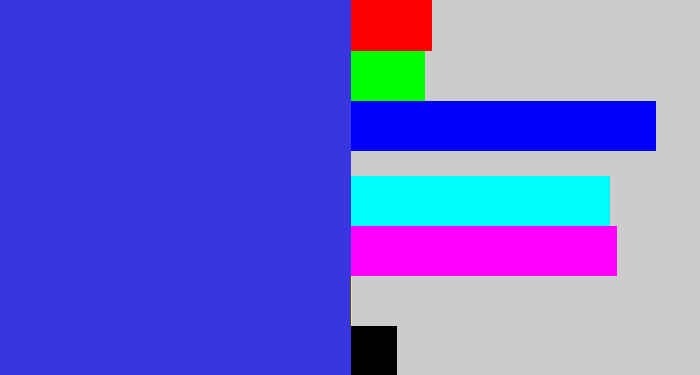 Hex color #3a36df - light royal blue