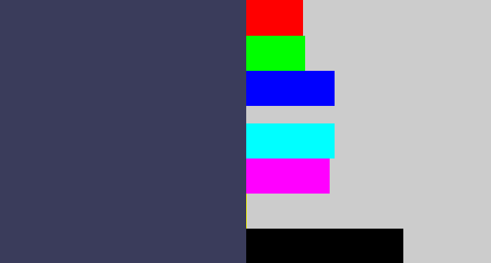 Hex color #3a3c5b - dark grey blue