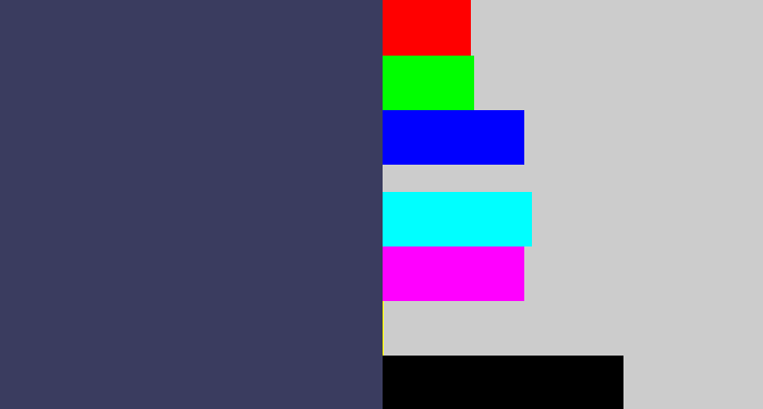 Hex color #3a3c5f - dark grey blue