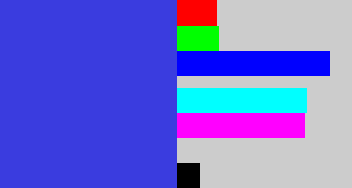 Hex color #3a3cdf - warm blue