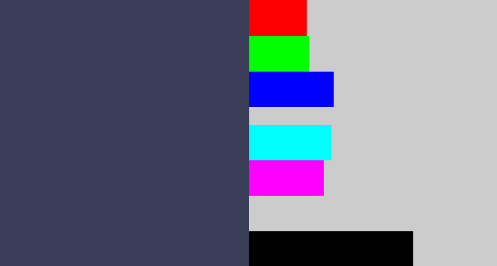 Hex color #3a3d57 - dark grey blue