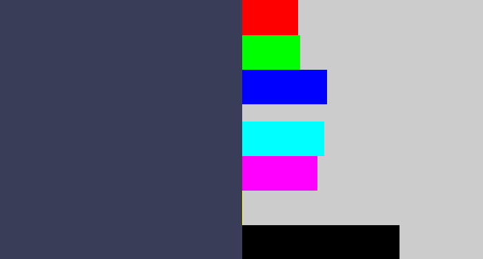 Hex color #3a3d58 - dark grey blue
