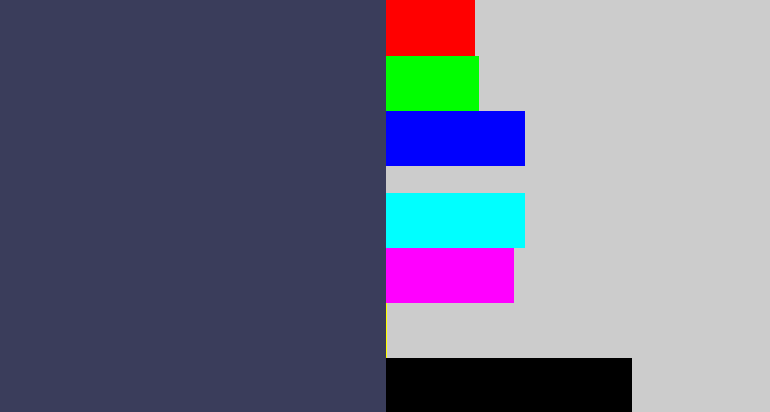 Hex color #3a3d5b - dark grey blue