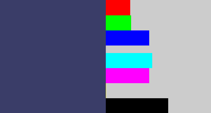 Hex color #3a3d68 - dark grey blue
