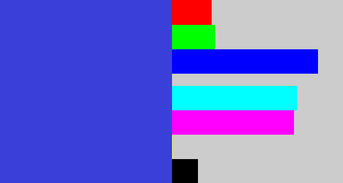 Hex color #3a3fd9 - warm blue