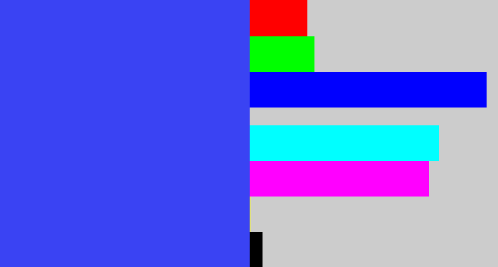 Hex color #3a43f3 - light royal blue