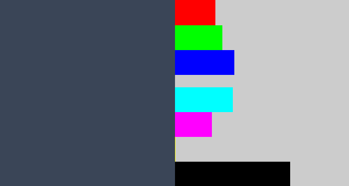 Hex color #3a4557 - dark grey blue