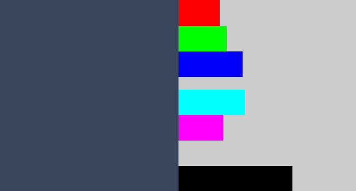 Hex color #3a455c - dark grey blue