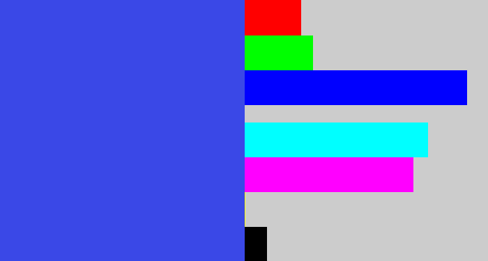 Hex color #3a48e7 - warm blue