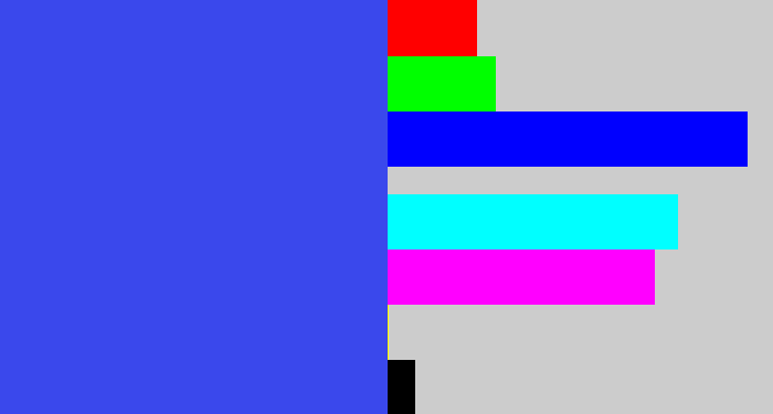 Hex color #3a48ec - warm blue