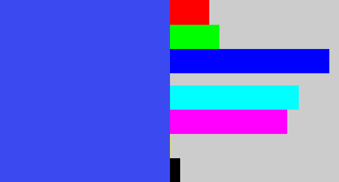 Hex color #3a4af0 - warm blue