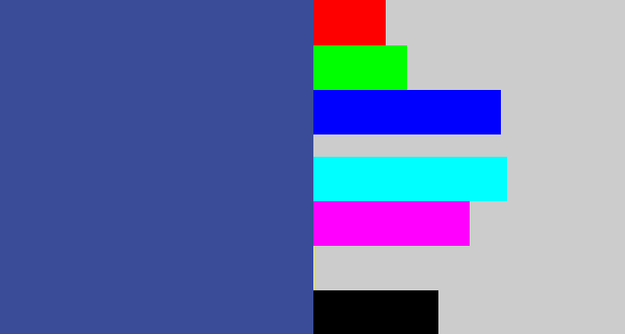 Hex color #3a4c98 - denim blue