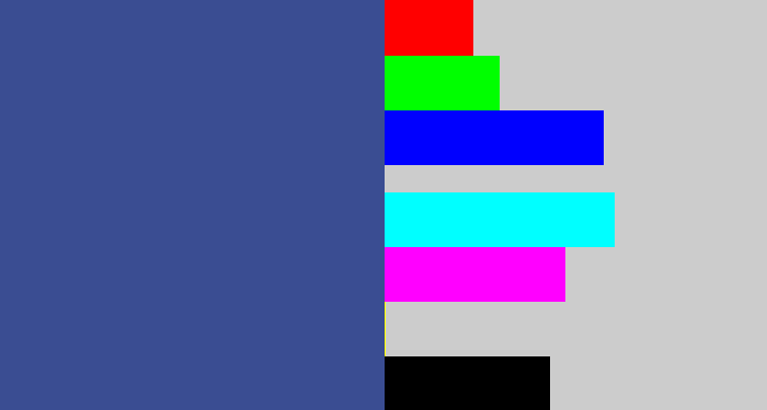 Hex color #3a4d92 - denim blue