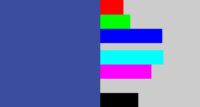 Hex color #3a4d9e - denim blue