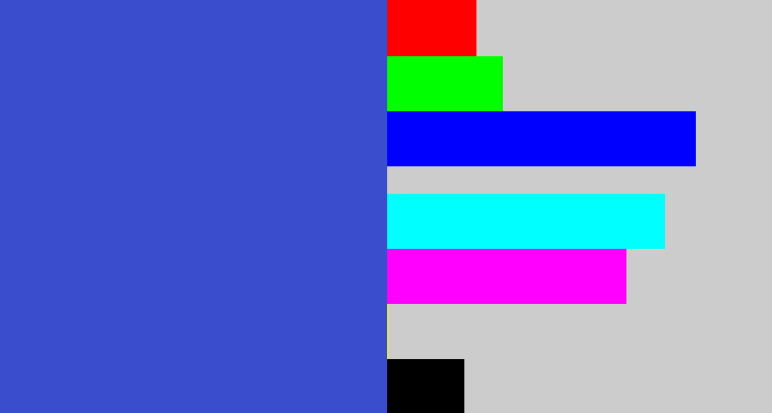 Hex color #3a4dcd - warm blue