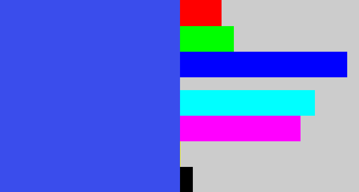 Hex color #3a4dec - warm blue