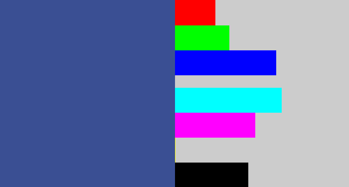 Hex color #3a4f93 - denim blue