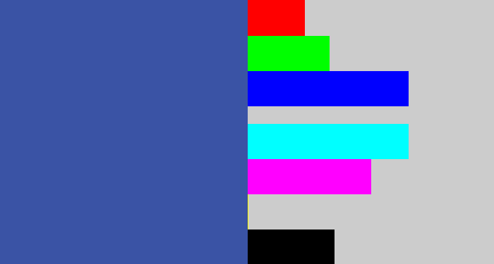 Hex color #3a53a5 - denim blue