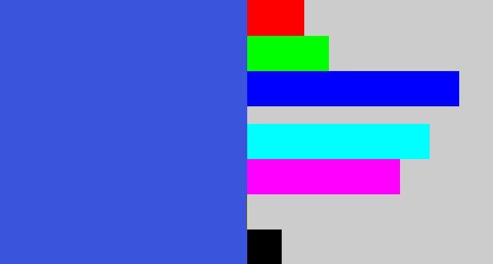 Hex color #3a54db - warm blue