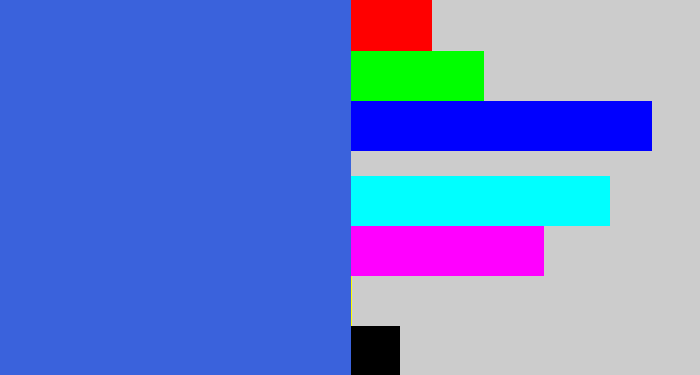 Hex color #3a62dc - warm blue