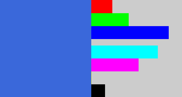 Hex color #3a68da - warm blue