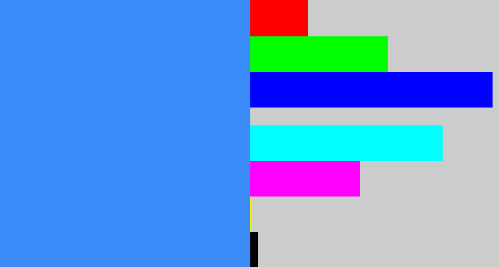 Hex color #3a8bf7 - dodger blue