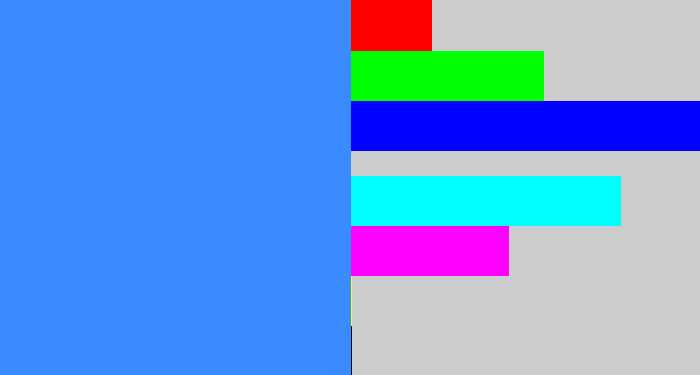 Hex color #3a8bff - dodger blue