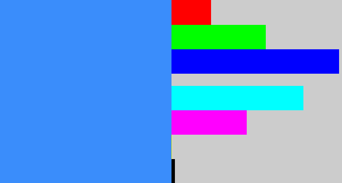 Hex color #3a8dfb - dodger blue