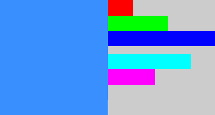 Hex color #3a8fff - dodger blue