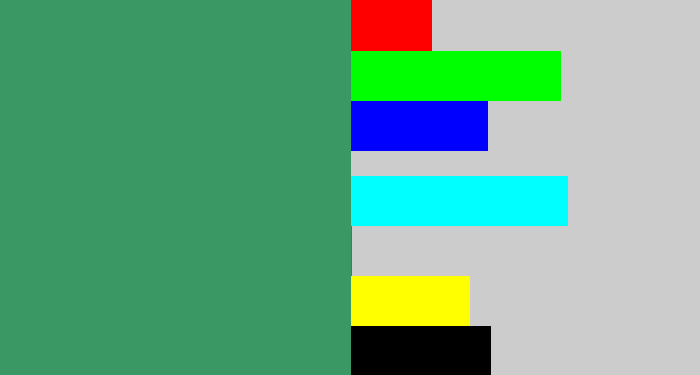 Hex color #3a9864 - greenish