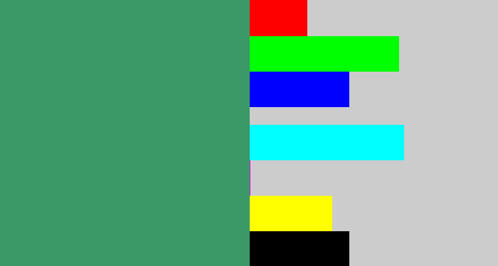 Hex color #3a9966 - greenish