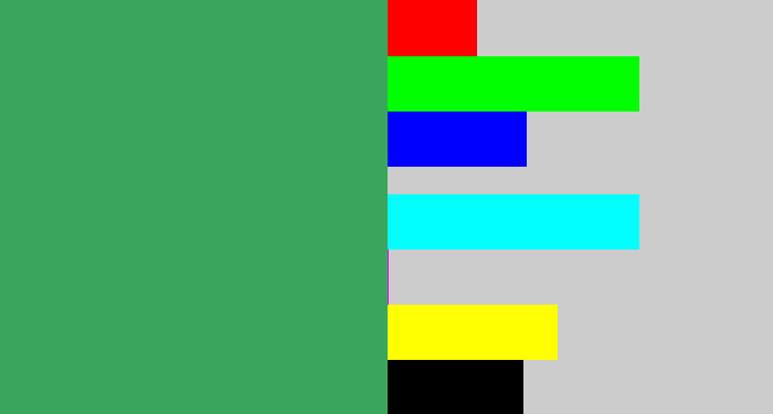 Hex color #3aa65d - greenish