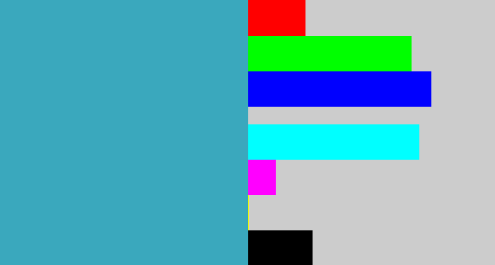 Hex color #3aa8bd - tealish