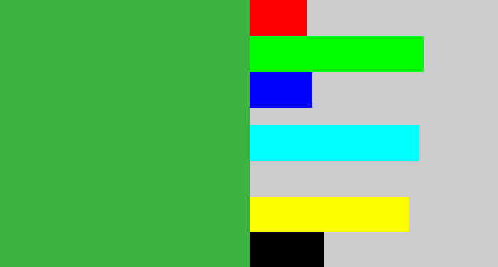 Hex color #3ab341 - medium green