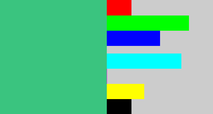 Hex color #3ac47f - greenish teal