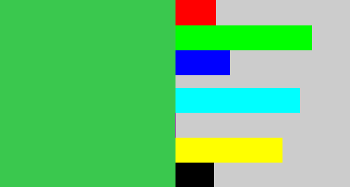 Hex color #3ac84e - medium green