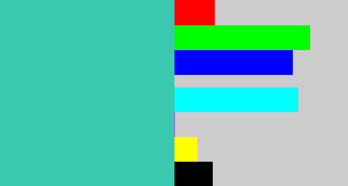 Hex color #3ac8ae - tealish